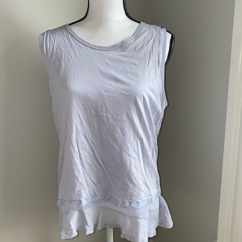 J. Crew Light Lavender Ruffle Hem Tank Top
